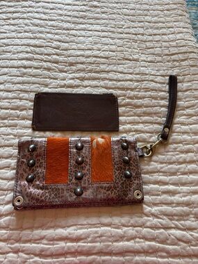 Maya Moon leather wristlet